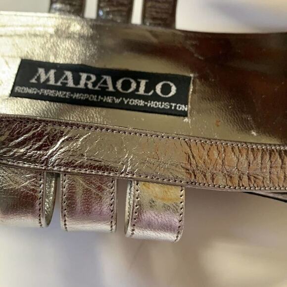 MARAOLO ROMA FIRENZE PLATINUM SANDALS SIZE 8 1/2 - Picture 4 of 5